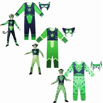 Мальчики Wild Kratts Косплей Костюм Существо P-Powered Комбинезоны Необычная Карнавальная Одежда Для Вечеринок Костюмы на Хэллоуин для Детей с Маской