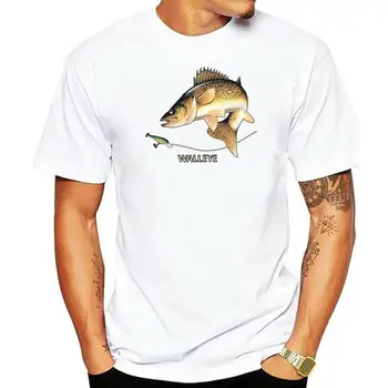 Рубашка Walleye мужская футболка для рыбалки, черная футболка с приманкой для рыбы walleye, Дешевые оптовые футболки, футболка с принтом, летняя футболка с круглым вырезом