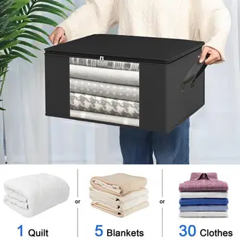 Вместительный органайзер для одежды, сумка для хранения одежды с оконными ручками, Органайзер для одежды в спальне, пылезащитный шкаф для хранения одежды