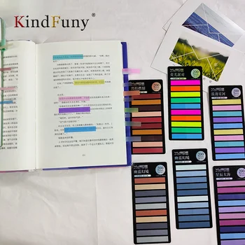 KindFuny 200 Листов Радужный Цветной указатель Post It Блокнот для заметок Бумажная наклейка Блокнот Закладка Школьные принадлежности
