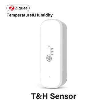 Tuya Smart Wifi ZigBee Датчик температуры и влажности, контроллер гигрометра в помещении, Мониторинг работы для Alexa Google Home