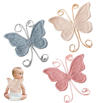 Реквизит для фотосессии на День рождения ребенка, Милые Крылья бабочки, ремешок сзади, хлопковый однотонный праздничный костюм для новорожденного, подарок на День рождения