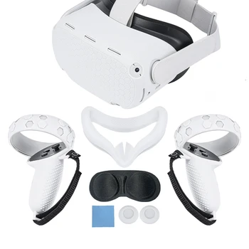 Набор Силиконовых Защитных Чехлов Для Контроллера Виртуальной Реальности Oculus Quest 2, Гарнитуры, Головной Убор, Накладка Для Глаз, Аксессуары Meta Quest2