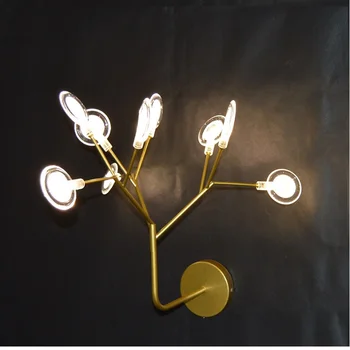 Современный светодиодный настенный светильник Firefly, Очаровательное украшение в виде ветки, Внутреннее освещение, Светильники с золотым корпусом, абажур из акрилового стекла 110-240 В