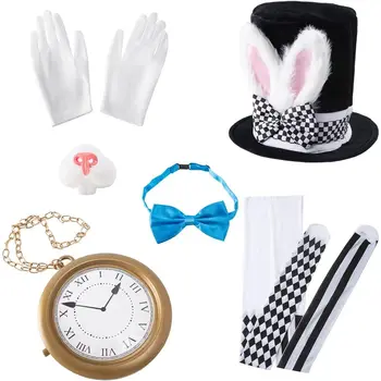 ПЕСЕНАР Пасхальная шляпа для вечеринки, носки с кроличьим носом, Синие перчатки с кроличьим бантом, аксессуары для костюма Кролика, 6 шт.