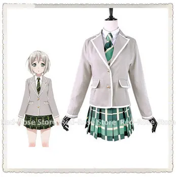 Высококачественное аниме BanG Dream! Aoba Moca JK Школьная форма, женский костюм для косплея, рубашка + пальто + Юбка + галстук