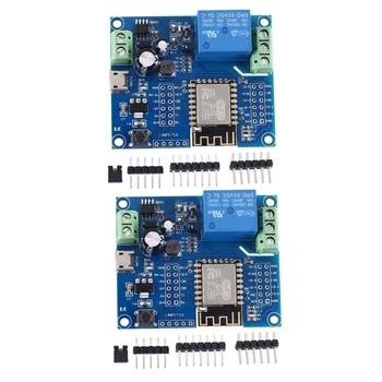 Модуль 2X WIFI Relay Controller, DC 5V 8V-80V Модуль беспроводного контроллера ESP8266 ESP-12F для приложения IOT Smart Home