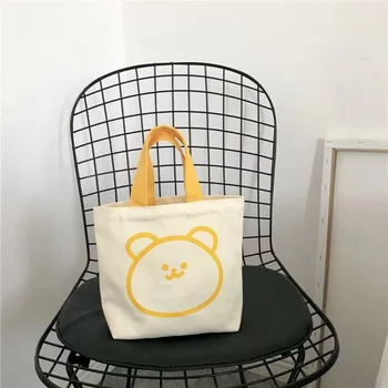 Холщовая сумка Instagram mini canvas bag Женская студенческая корейская версия милая нежная ручная сумка Большой емкости bento bag для поездок на работу