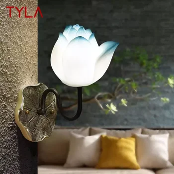 TYLA Современный Настенный Светильник Lotus Art Гостиная Спальня Чайная Комната Коридор Декоративный Светильник