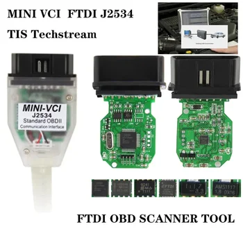 MINI VCI V18.00.008 TIS Techstream OBD2 Интерфейс Сканера ДЛЯ TOYOTA FTDI MINI-VCI J2534 V17.30.011 Диагностический Кабель OBDII OBD2