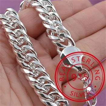Квадратный браслет-цепочка из стерлингового серебра 925 Пробы для женщин, мужчин, Шарм, Подарок для вечеринки, Свадебные Модные украшения