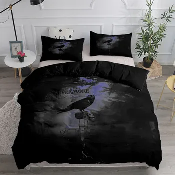 Комплект постельного белья Edgar Ellen Poe The Raven Nevermore King Queen Double Full Twin Single Size