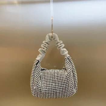 Роскошная сумка-ведро с бриллиантами, Дизайнерский бренд, женские сумки, кошелек, блестящие сумки через плечо, кошелек для вечеринки 2023