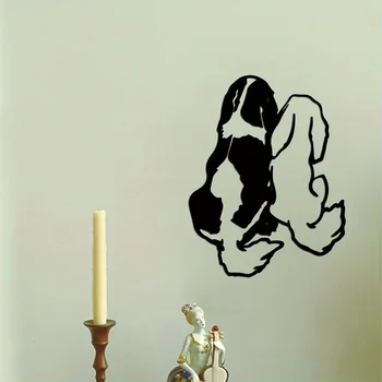 Милая собачка на металлической стене, рисунок из железа, Силуэт животного, минималистичная Абстрактная линия декора стен Создают теплую атмосферу