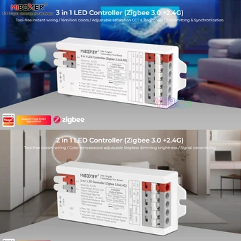 Miboxer 2.4G + Zigbee 3.0 Reomte Tuya RGB/RGBW/RGBCCT 3 в 1 Контроллер светодиодной ленты Одноцветный/Двойной белый 2 в 1 Диммер световой ленты