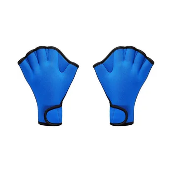 Для тренировок по плаванию, снаряжение для дайвинга, противоскользящие перчатки с полупальцами для взрослых и детей, для тренировок по плаванию, синий + S