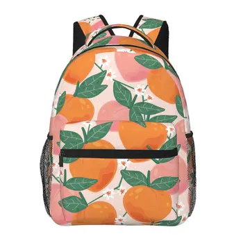 Женский рюкзак с милыми персиками и цветочными листьями, модная сумка для женщин, мужская школьная сумка, сумка для книг Mochila