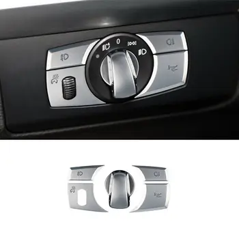 5 шт. Серебристая наклейка на кнопку включения автомобильных фар для BMW X5 E70 X6 E71