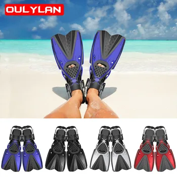 Oulylan, Регулируемые Мужские и женские ботинки для плавания вольным стилем и дайвинга, обувь для лягушек, Силиконовые профессиональные ласты для дайвинга