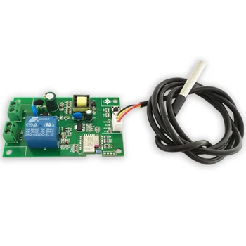 Модуль Регулятора Температуры AC 220V WiFi Плата Дистанционного Управления Температурой Мобильное Приложение Smart Switch с Датчиком DS18B20