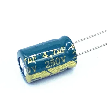 10 шт./лот алюминиевый электролитический конденсатор 250 В 4,7 МКФ, размер 8*12 4,7 МКФ, 20%