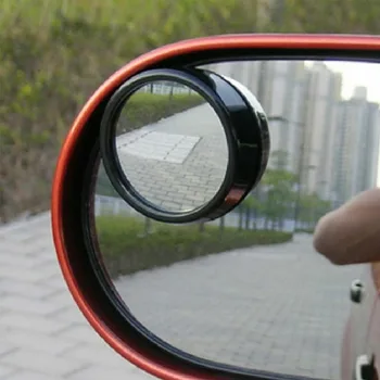 2шт Универсальное водительское 2-стороннее широкоугольное круглое выпуклое автомобильное зеркало заднего вида Слепая зона, автоматический обзор заднего вида для всех автомобилей - случайный цвет
