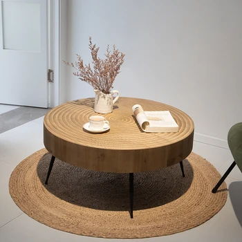 Японские Декоративные журнальные столики из круглого дерева Декоративные журнальные столики Современный дизайн мебели для прихожей Table Basse