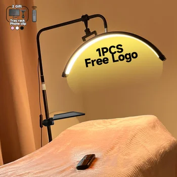 Бесплатный пользовательский логотип, 45 Вт, светильник для салона красоты, косметический уход за ресницами в форме полумесяца, дугообразное кольцо, светодиодная лампа, торшер для наращивания ресниц