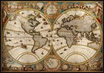 Наборы для вышивания счетным крестом Рукоделие - Crafts 14 ct DMC Color DIY Arts Декор ручной работы - Карта мира 1496