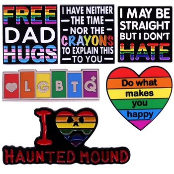 C4633 ЛГБТ Гомосексуальная Любовь Эмалевые Булавки Rainbow Pride Броши Для Одежды Рюкзак Эмалевые Значки Ювелирные Аксессуары Подарки
