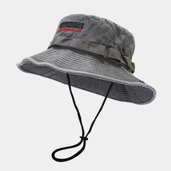 Летняя мужская панама с защитой от ультрафиолета, панама с широкими полями, шляпа для сафари, Охотничья походная шляпа, сетчатая шляпа рыбака, Пляжная солнцезащитная кепка