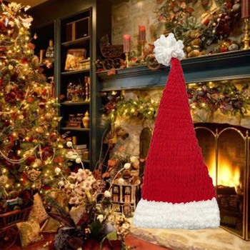 Теплая рождественская шапочка Зимняя вязаная шапка Санты для взрослых и подростков Ветрозащитная шапка Прямая поставка