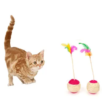Игрушки для кошек с перьевым хвостом, мини-подарок, красочная игрушка для дрессировки котенка, милая забавная интерактивная игрушка для кошек