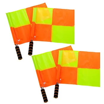 ручной флаг судьи матча 4шт Водонепроницаемые сигнальные флажки флуоресцентный флаг (желтый)