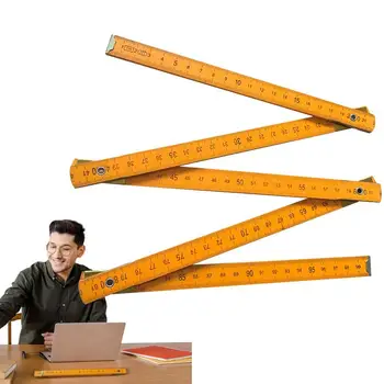 Деревянная измерительная палочка 1 Метровая складная метрическая линейка Метрические весы Плотницкая линейка Деревянная измерительная линейка для школьных принадлежностей