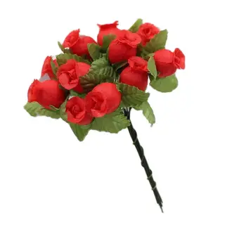 1 Букет из 12 головок розы, искусственные украшения на стене в спальне, Домашний Свадебный декор, искусственные растения, подарок маме своими руками