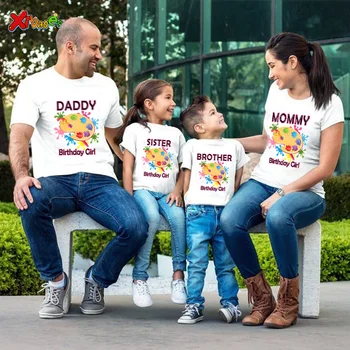Доска для рисования Семейная рубашка для вечеринки для девочек, подходящая одежда, наряд, детская одежда, детский комбинезон, футболка с индивидуальным названием, наряд