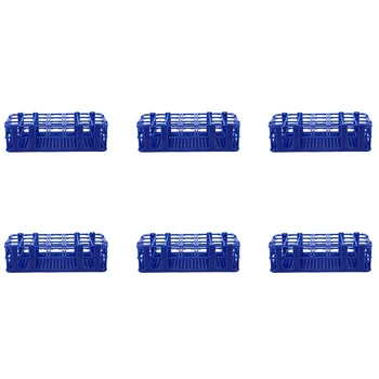 6X Синяя пластиковая коробка с 21 отверстием, держатель для центрифужных пробирок объемом 50 МЛ