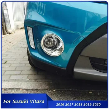 Для Suzuki Vitara 2016 2017 2018 2019 2020 Автомобильный Передний Бампер Противотуманные Фары Накладка ABS Хромированное Украшение Противотуманных Фар